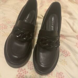 Madden Girl Black Chain Loafers